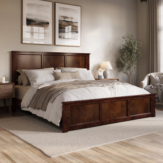 Charlotte Solid Wood Low Profile Platform Bed with Matching Footboard