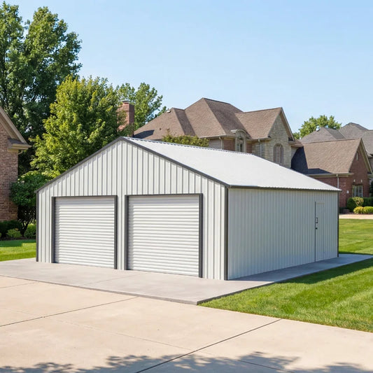 25 Ft. W X 33 Ft. D Outdoor Metal Storage Shed Garage Shed with Doors
