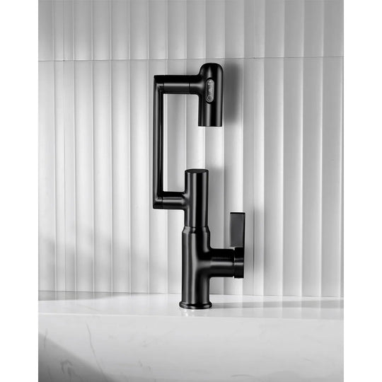 Rotatable Bathroom Faucet with Temperature Display in Fahrenheit (Batteries-Free), BF2204