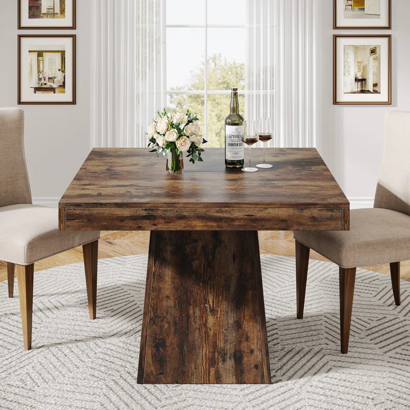 31.5 Inch Square Dining Table, Wood Kitchen Table Small Dinner Table Farmhouse Dining Room Table