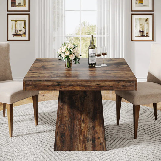 31.5 Inch Square Dining Table, Wood Kitchen Table Small Dinner Table Farmhouse Dining Room Table