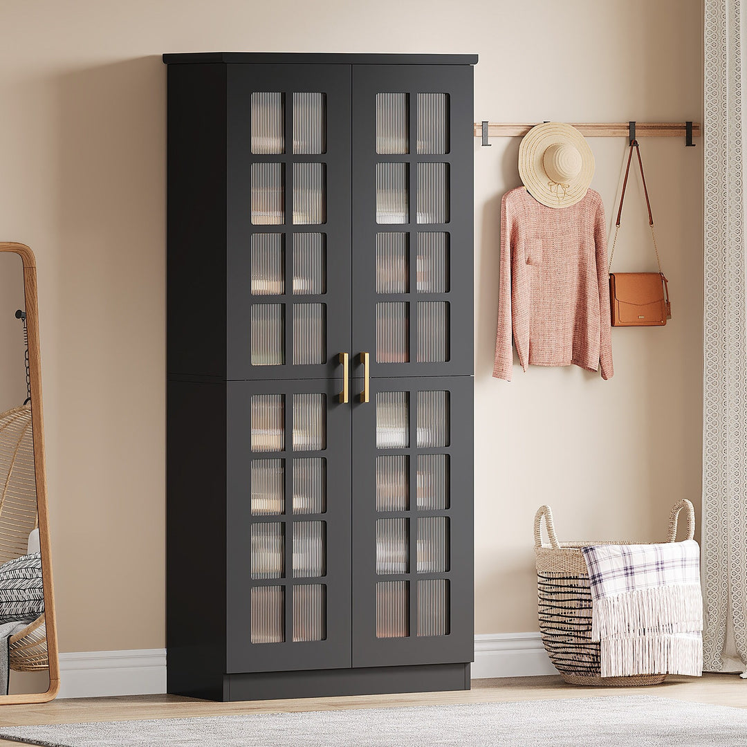 9-Tier Shoe Cabinet with Adjustable Shelves and Doors (71 Inches)