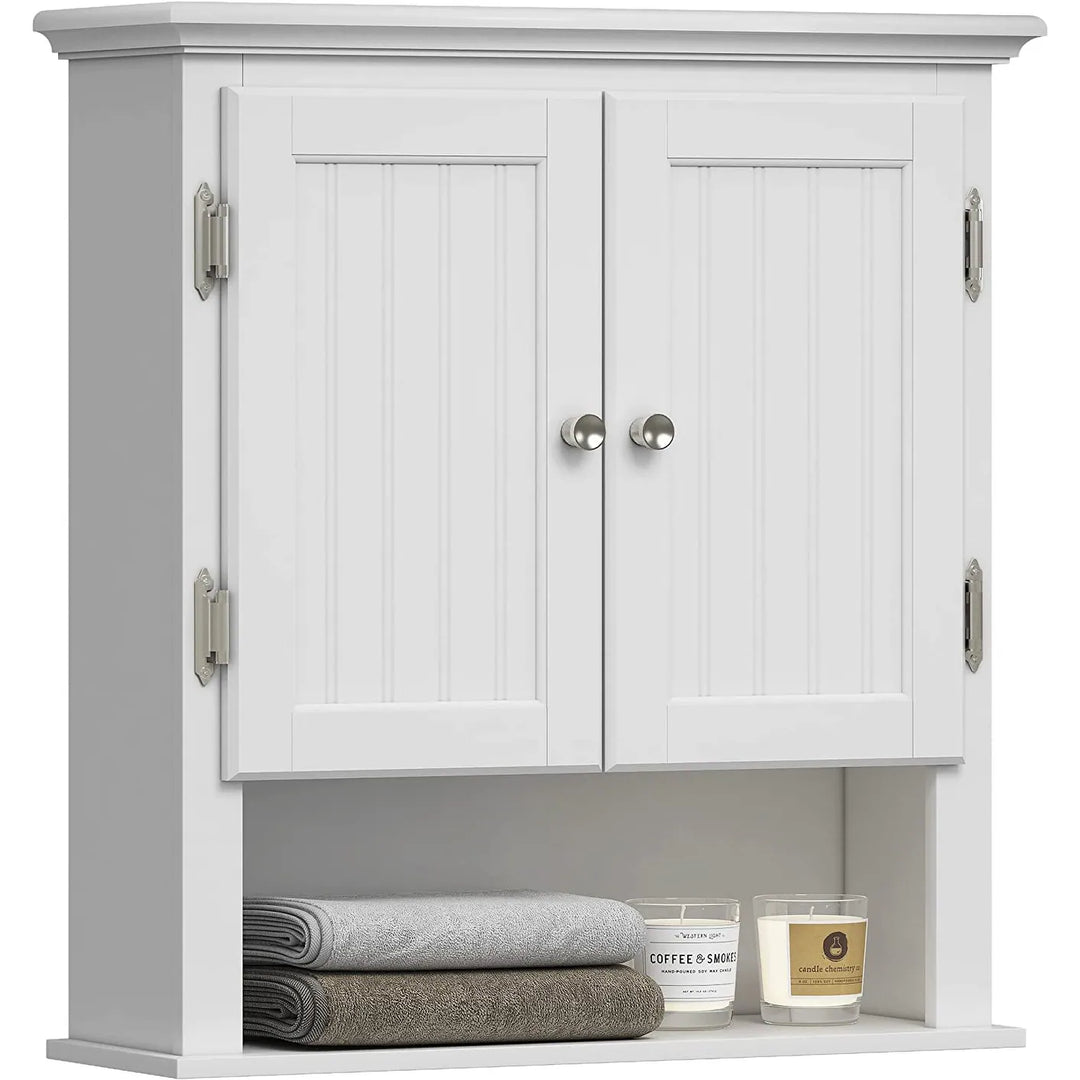 Bathroom Cabinet Wall Mounted, Wood Hanging Cabinet, Wall Cabinets with Doors and Shelves over the Toilet for Bathroom