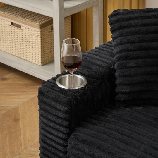 80" Cordylona Sofa, Cup Holder, Ottoman Storage