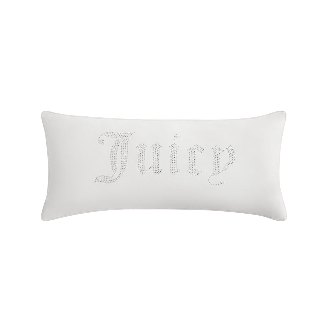 Silver Rhinestone Pillow 16" X 36"