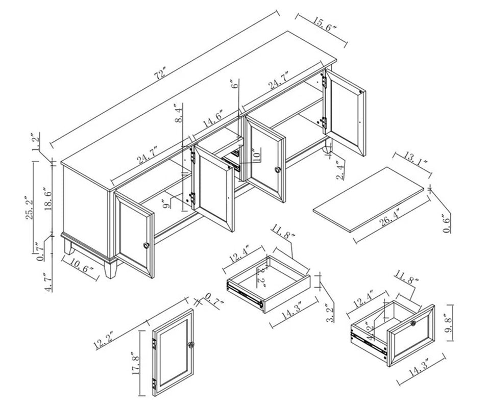 Amarapal Unfinished TV Stand for Tvs up to 78"