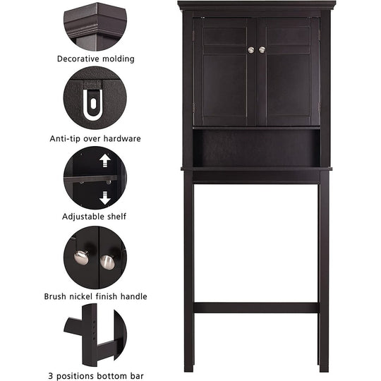 Spirich Home Bathroom Shelf Over-The-Toilet, Bathroom Spacesaver, Bathroom Bathroom Storage Cabinet Organizer with Drawer