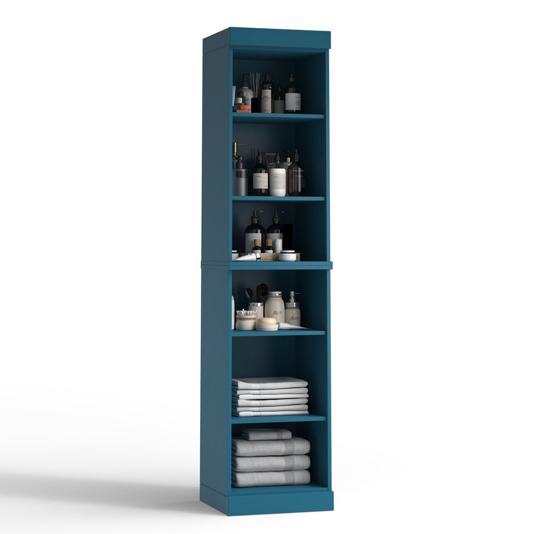 100% Solid Wood Bathroom Storage Cabinet, Adjustable Shelves, 16.5" Wide, 35.75" Tall