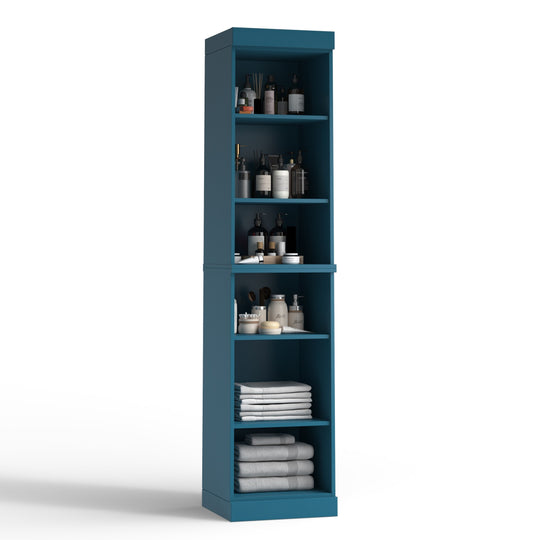 100% Solid Wood Bathroom Storage Cabinet, Adjustable Shelves, 16.5" Wide, 35.75" Tall