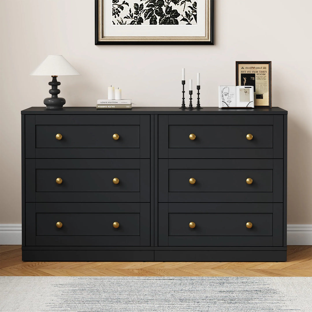 Set of 2 Modern Nightstands with 3 Drawers