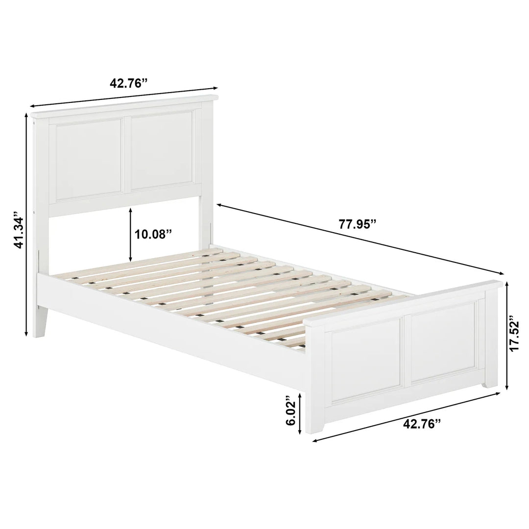 Charlotte Solid Wood Low Profile Platform Bed with Matching Footboard