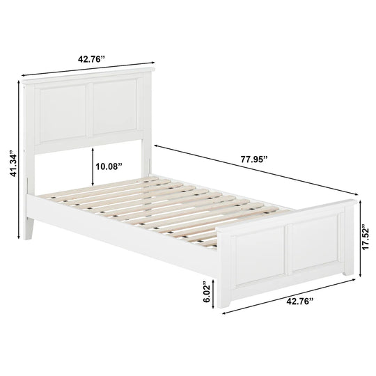 Charlotte Solid Wood Low Profile Platform Bed with Matching Footboard