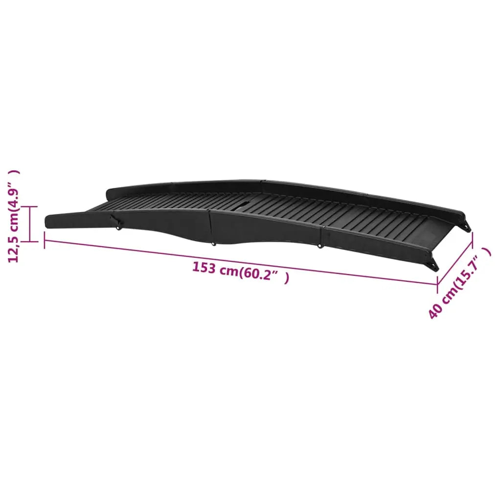 Folding Dog Ramp Black 60.2"X15.7"X4.9" Plastic