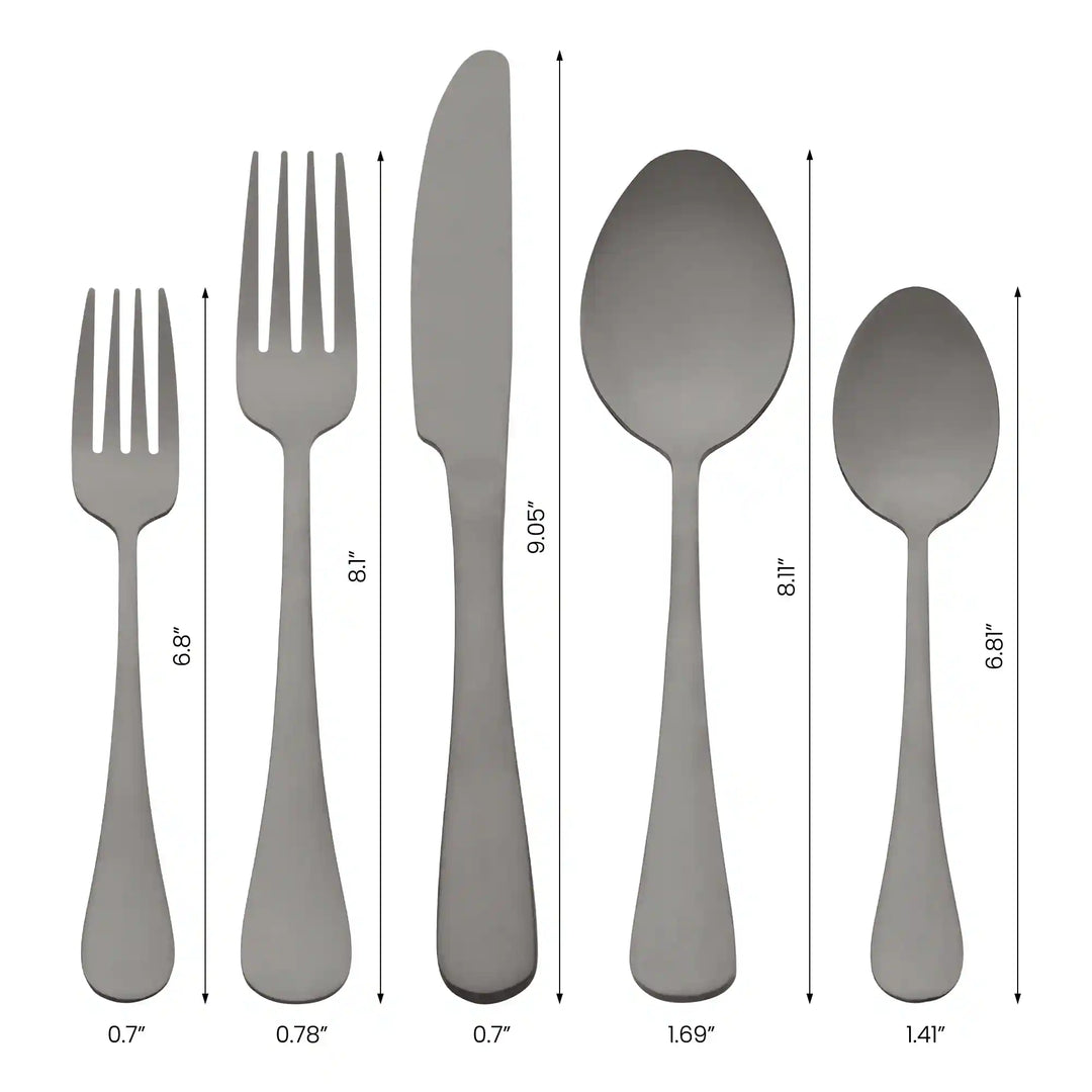 20 PCS Silverware Set, Stainless Steel Flatware, Mirror Polished Cutlery Set, Serving Utensils Set for Kitchen Dining - 20 PCS