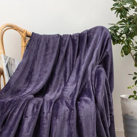 Cozy Microfiber Extra Soft Solid Color Throw Bed Blanket