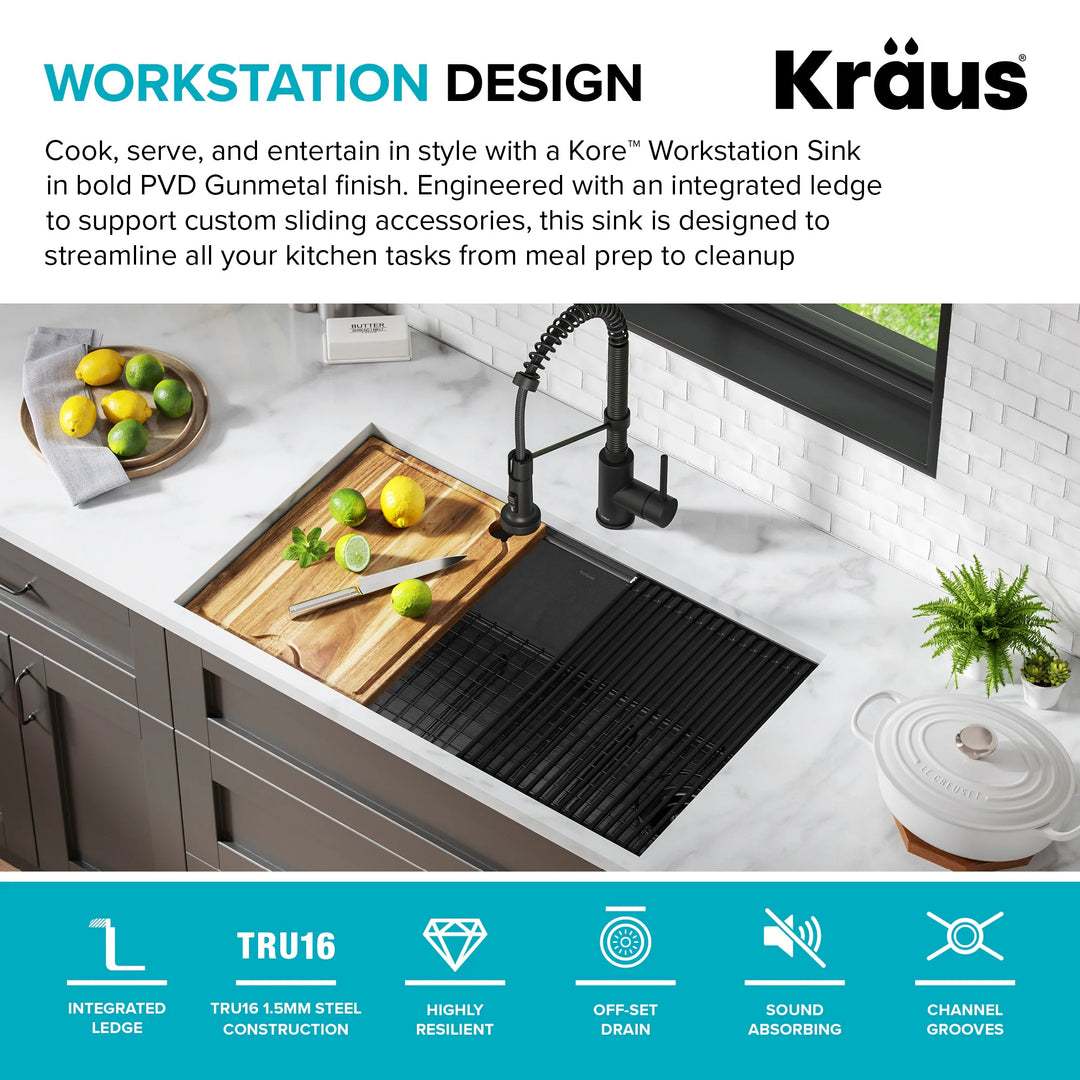 Kore Workstation Undermount Stainless Steel Kitchen Sink