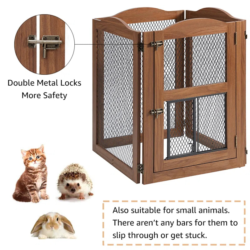 Clarica Wood Free Standing Pet Gate with Door