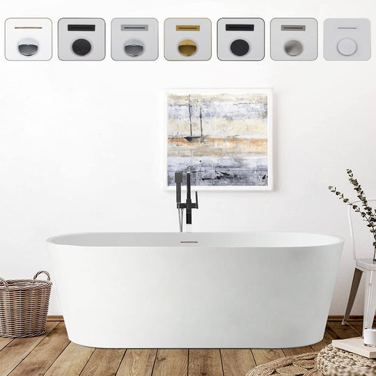54" Acrylic Freestanding Soaking Bathtub