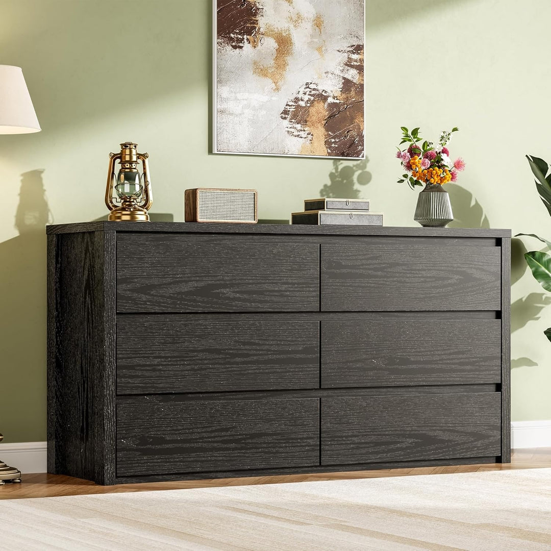 7-Drawer Dresser for Bedroom,Wide Wood Chest with Handle-Free Design,Modern Storage Cabinet for Living Room or Entryway