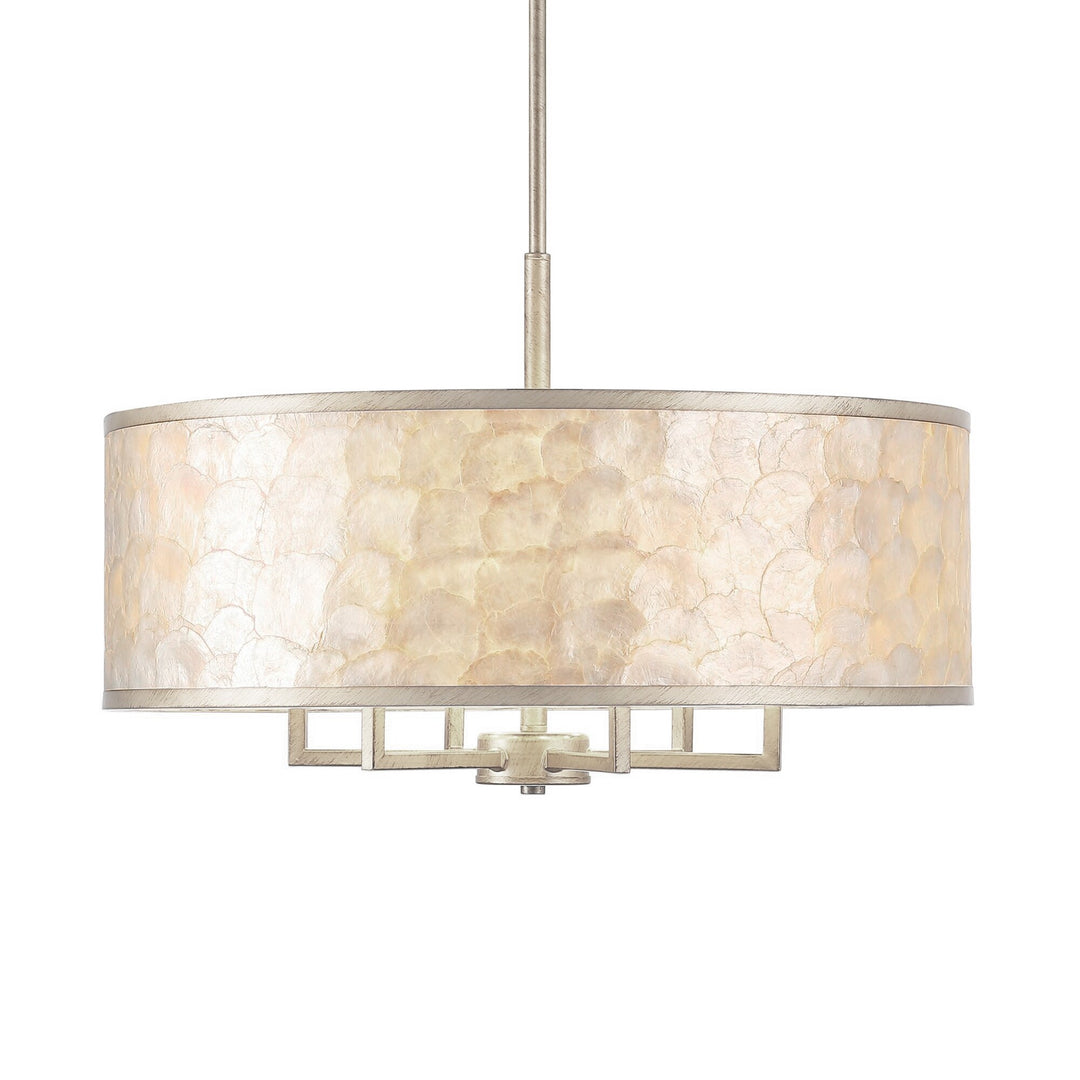 Getledel 24-Inch 6-Light Capiz Shell Drum Chandelier