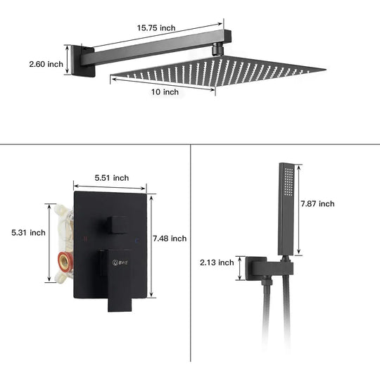 Rain Shower Faucet System Head Oil Rubbed Bronze with 10 Inch