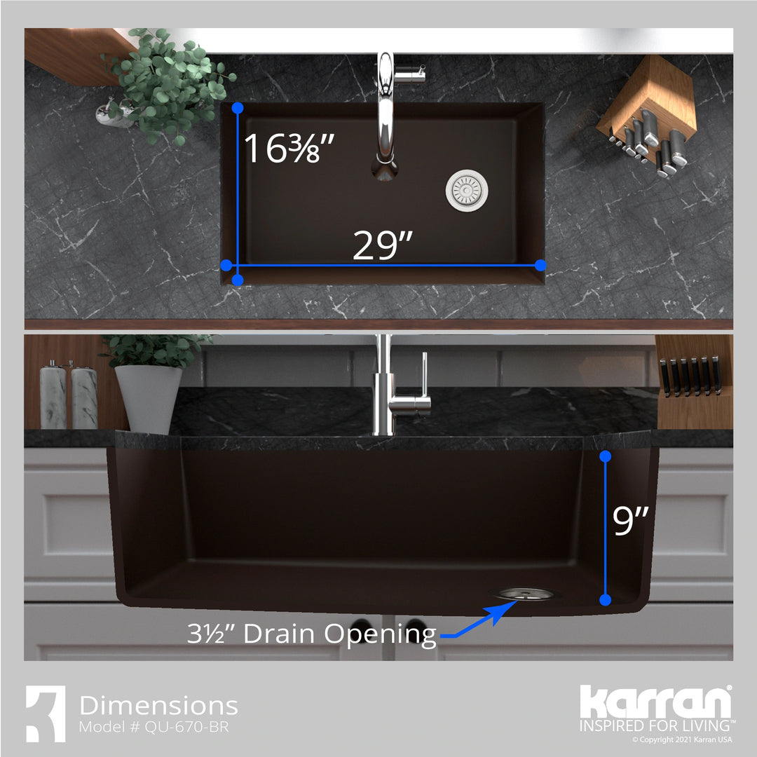 Undermount Quartz Single-Bowl Kitchen Sink