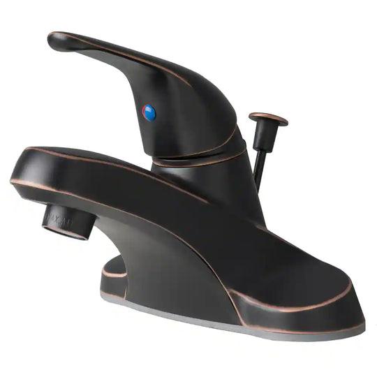 Classic Single Handle Centerset Lavatory Faucet with Pop-Up Drain Assembly