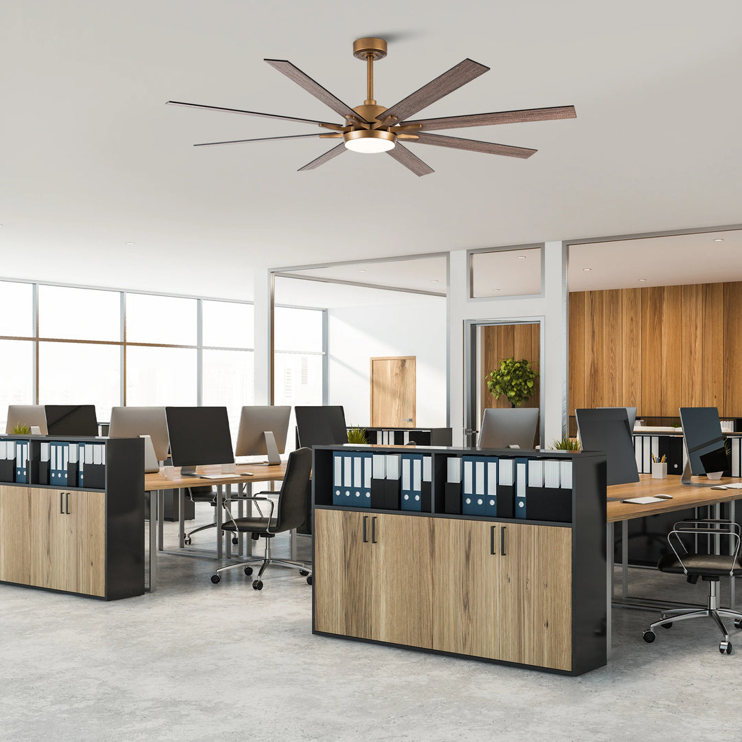 65-Inch Modern Reversible Dimmable Large Ceiling Fan with Light and Remote