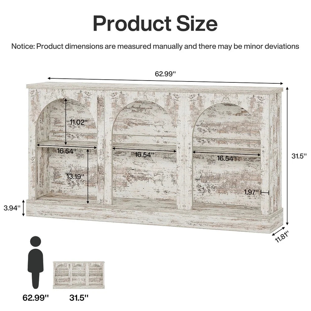 Farmhouse TV Stand for Tvs up to 65 Inches, Farmhouse Entertainment Center with Storage