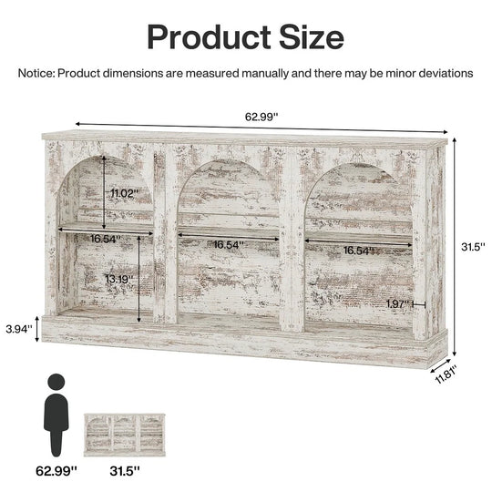 Farmhouse TV Stand for Tvs up to 65 Inches, Farmhouse Entertainment Center with Storage