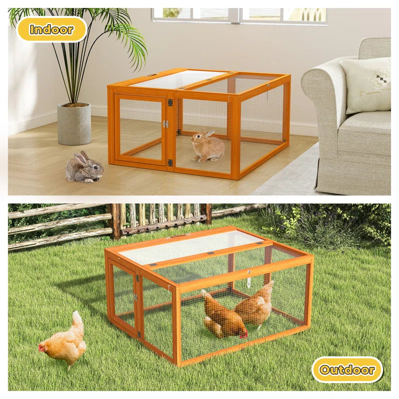 Coaxum Portable Chicken Coop Run, Sun Panel Lockable