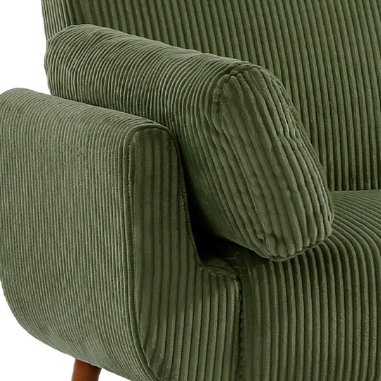 73" W Upholstered Corduroy Convertible Sleeper Sofa Bed with Pillows