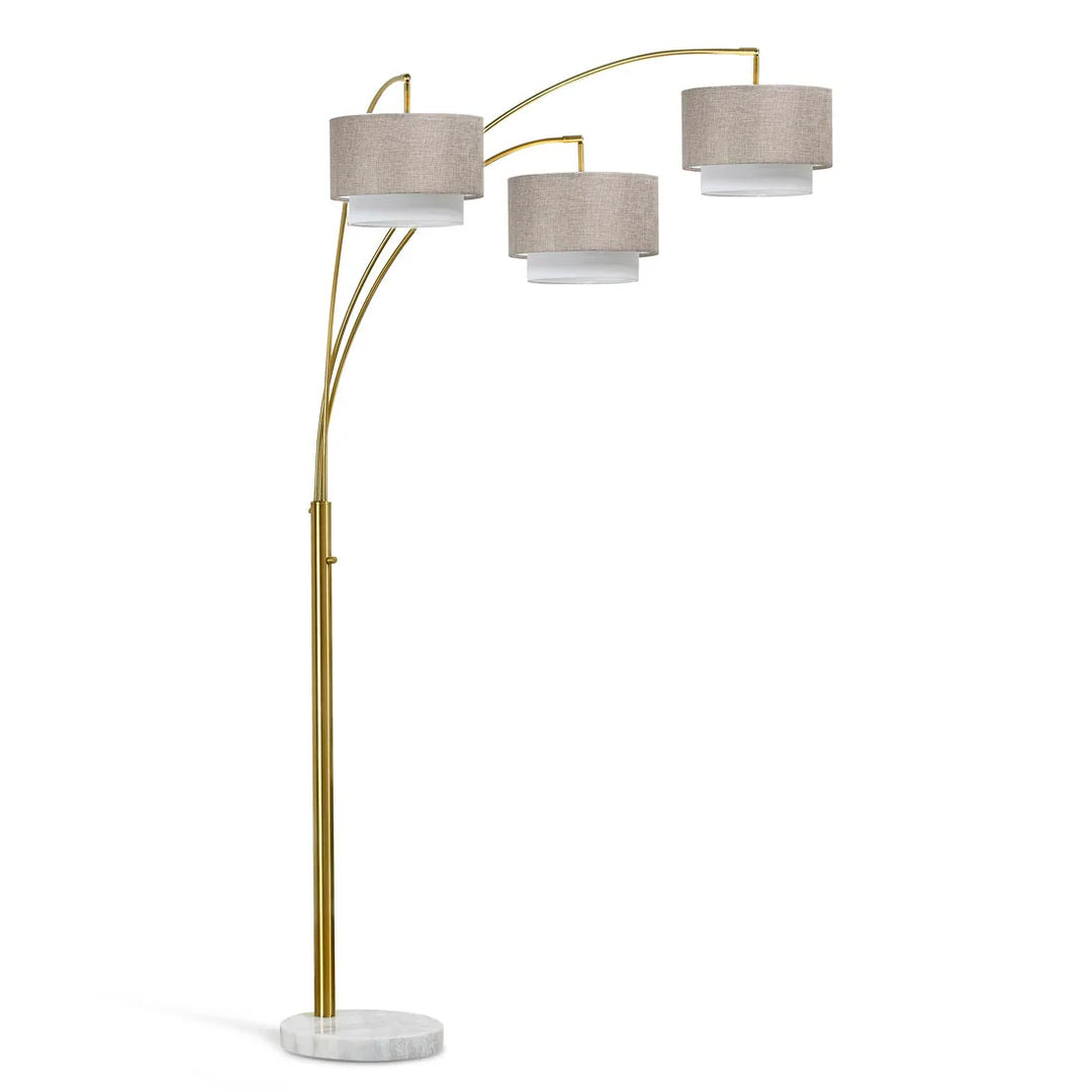 Broadway 3-Light 4-Way Switch Arch Floor Lamp