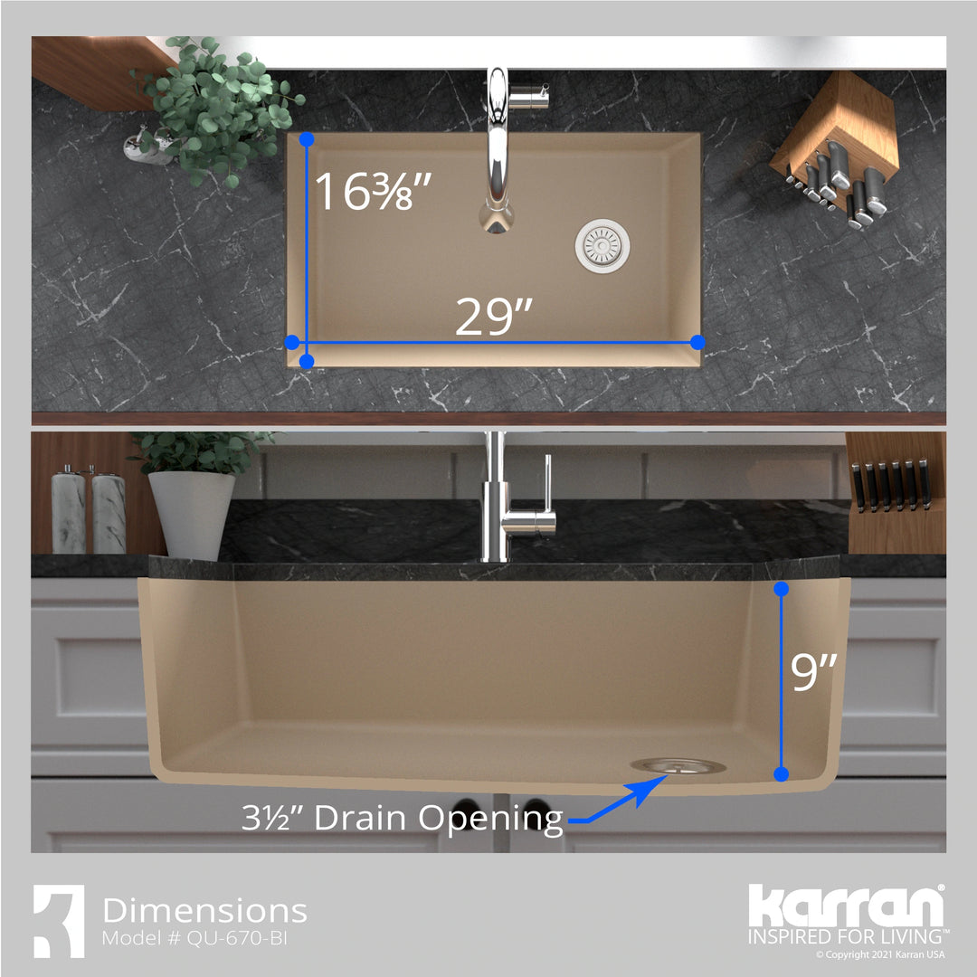 Undermount Quartz Single-Bowl Kitchen Sink