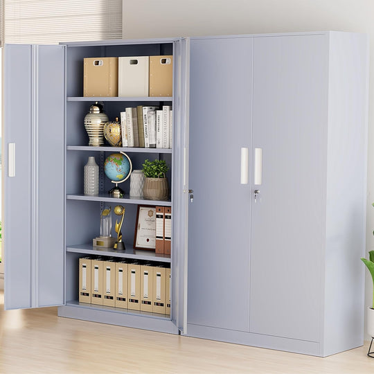 71'' H Metal Garage Storage Work Cabinet with Locking Doors and Adjustable Shelves