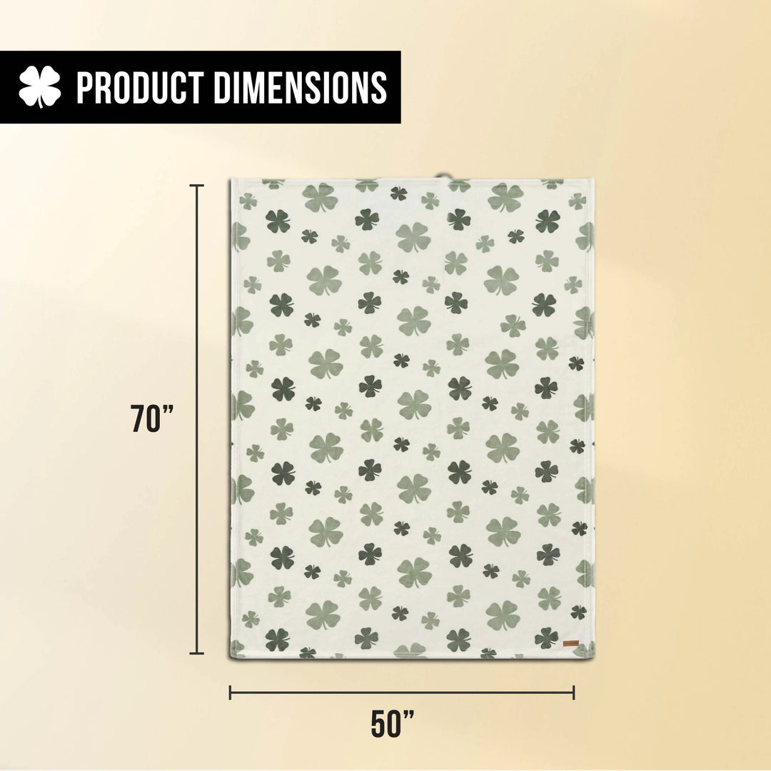 Lucky Clovers Plush Throw Blankets