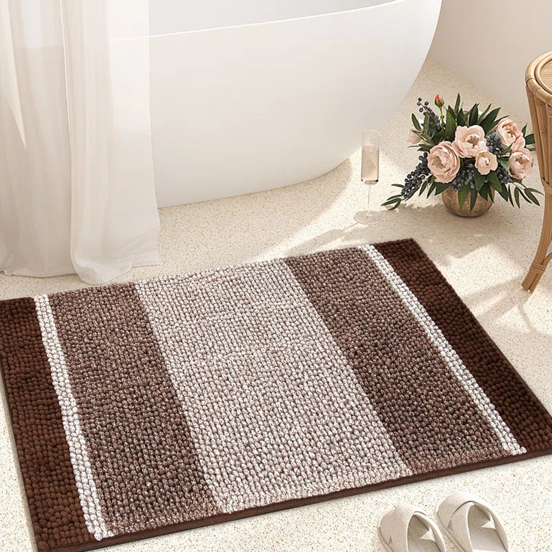 Mersin Gradient Chenille Water Absorbent Soft Plush Bath Rug