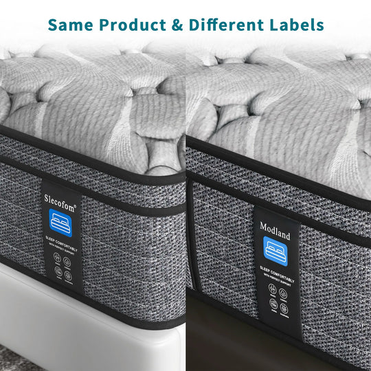 Luxury 14" Cooling-Gel Hybrid Mattress, Euro Top, Certipur-Us Certified, Medium Firm for Back Pain, Motion Isolation, in a Box