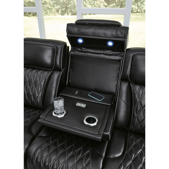 Boyington Black Power Reclining Sofa - 86"W X 38"D X 44"H