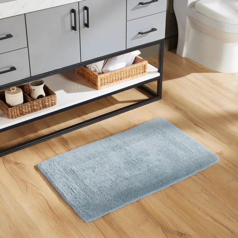 Rozanne Premium 100% Cotton Tufted Reversible Bath Rug – Super Absorbent, Machine Washable Soft & Plush Luxurious Oeko-Tex Certified Bathroom Rug