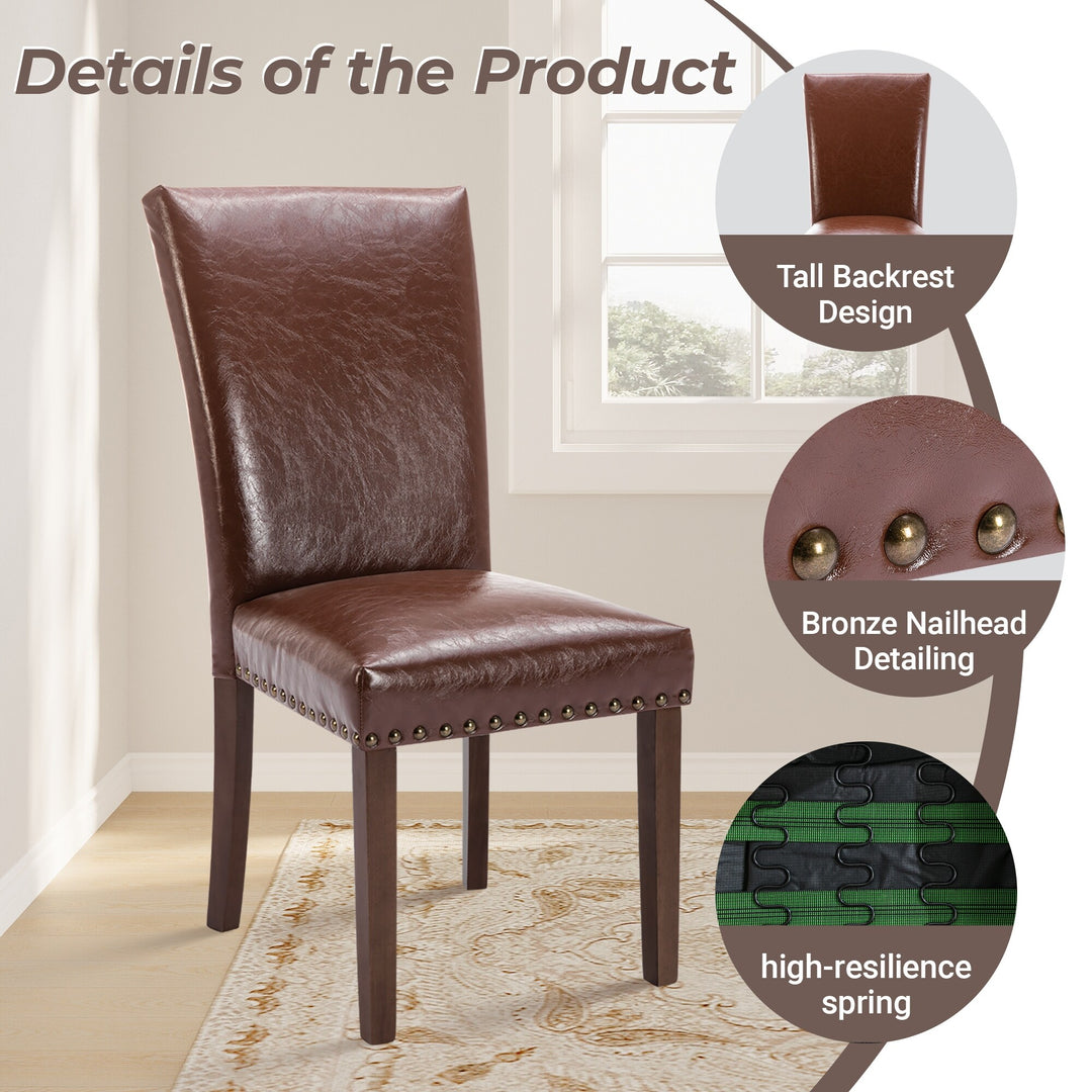 RENEWLINE Dining Chairs, Fabric with Nailhead Trim and Wood Legs