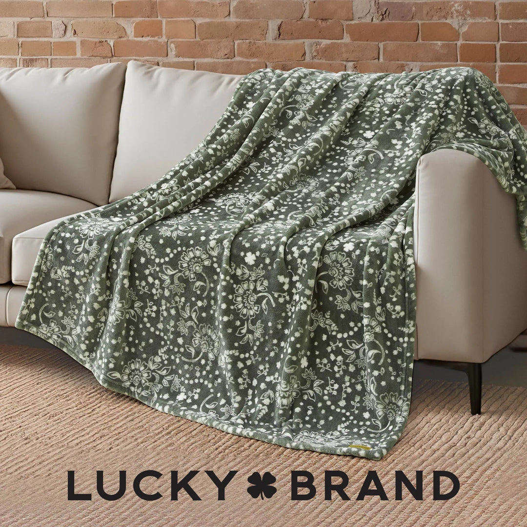 Lucky Clovers Plush Throw Blankets
