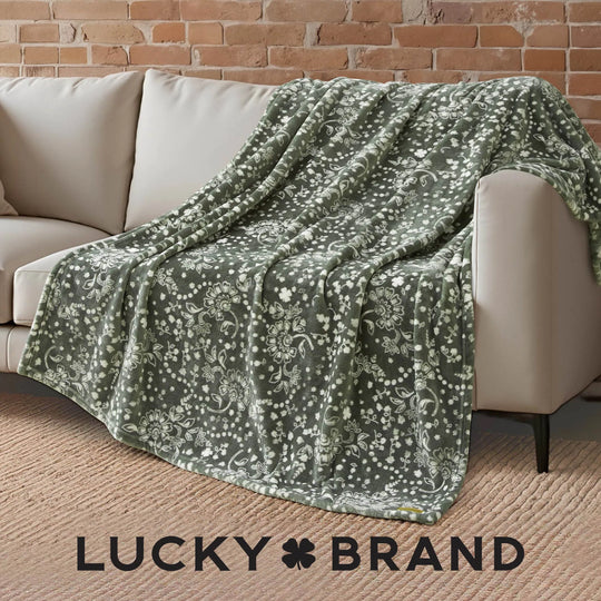 Lucky Clovers Plush Throw Blankets