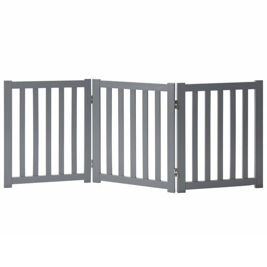 Solid Wood Freestanding Foldable Pet Gate for Dogs,3 Panels for Doorways,Stairs,Hallways Etc