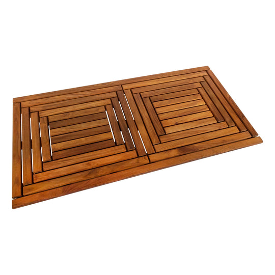 Teak Oiled Double Framed Shower/Bath Mat 39" X 19"