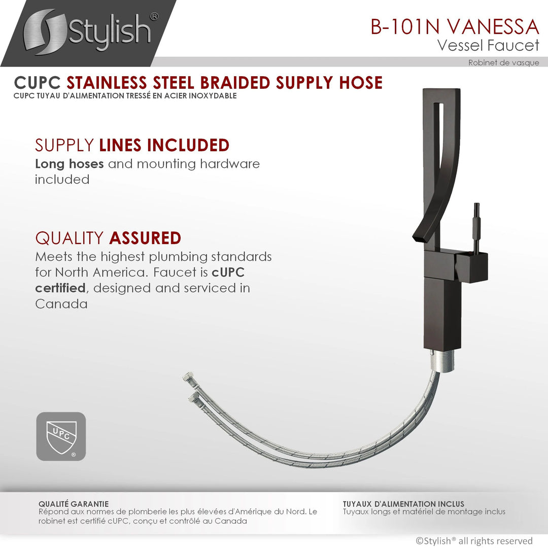 Single Handle Bathroom Faucet for Single Hole Brass Vessel Mixer Tap - Faucet Height: 17 1/2" Spout Height: 8"