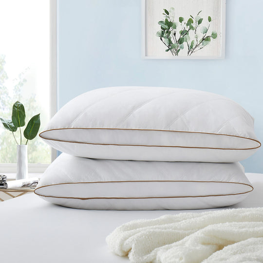 Medium-Firm 2-Inch Gusset Feather and down Pillows Set of 2