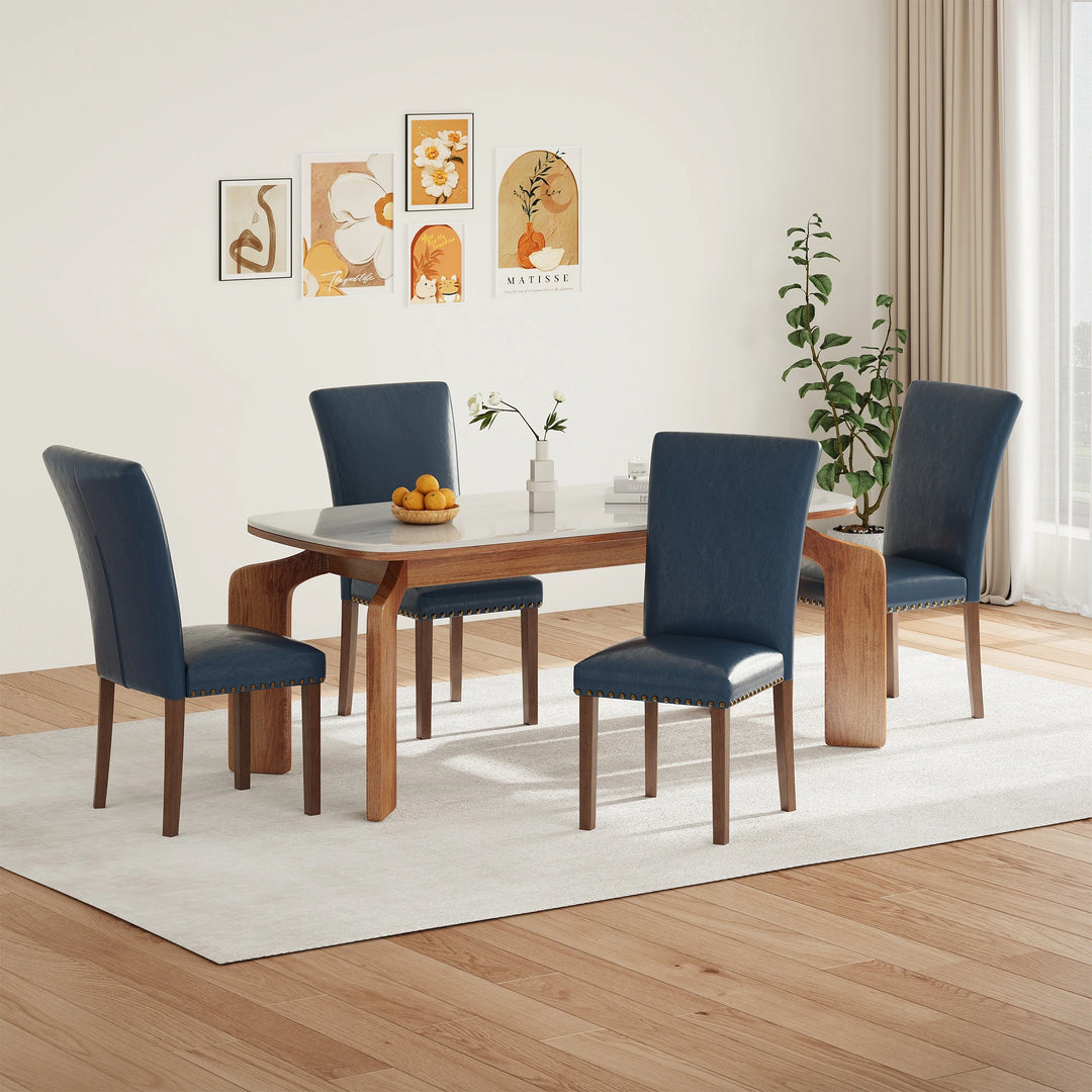RENEWLINE Dining Chairs, Fabric with Nailhead Trim and Wood Legs