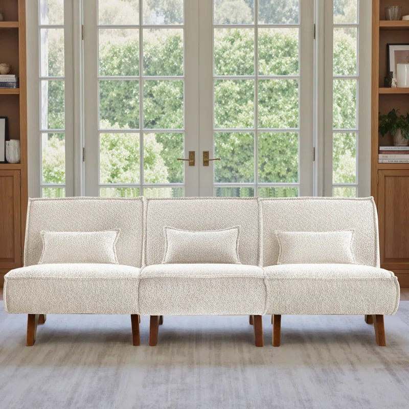 90''W Upholstered Spacious 3 Seat Sofa Will Pillow