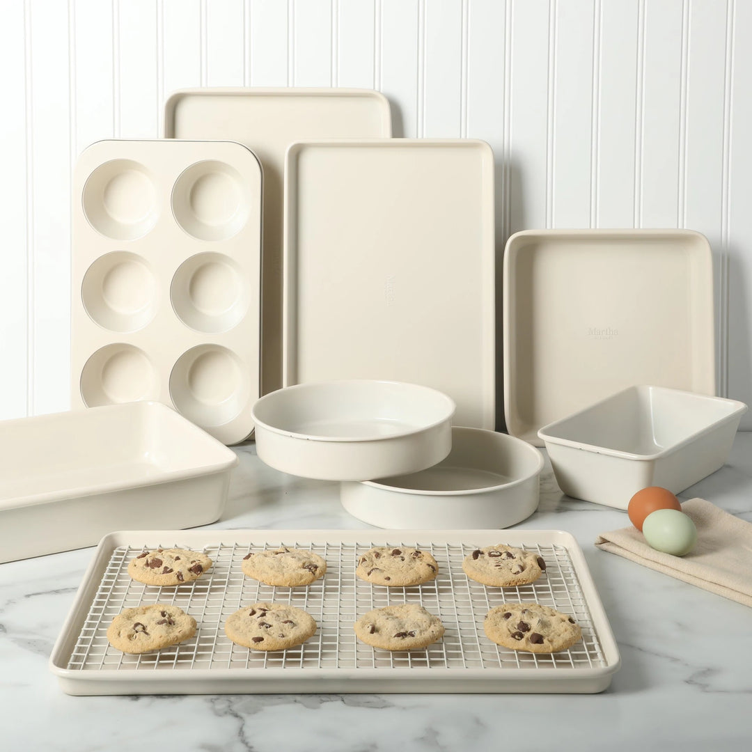 Gallen 10 Piece Baking Pans Ceramic PFA Free Non Toxic Non Stick Bakeware Set